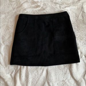 Lulus black suede skirt